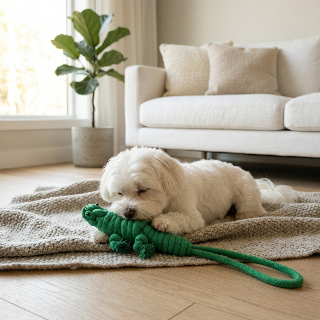 Owen the Green Lizard Rope Toy