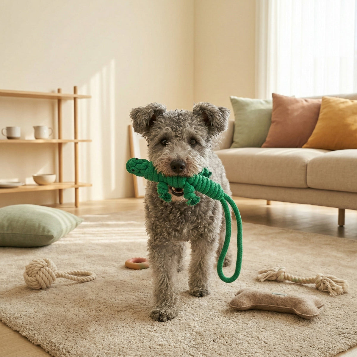 Owen the Green Lizard Rope Toy